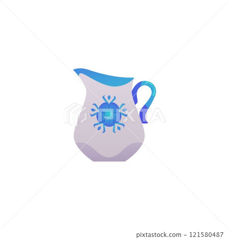 Vector illustration of retro porcelain decanter on isolated background. Vector illustration of retro porcelain decanter on isolated background. 121580487