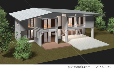 3D illustration of residential project 3D illustration of residential project 121580930