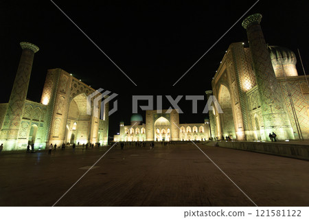 the night show is token place in The Registan, it was the heart of the city of Samarkand of the Timurid Empire, now it becomes the famous tourist spot. 121581122
