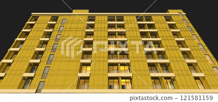 3D illustration of building project 121581159