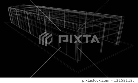3D illustration of building project 121581183