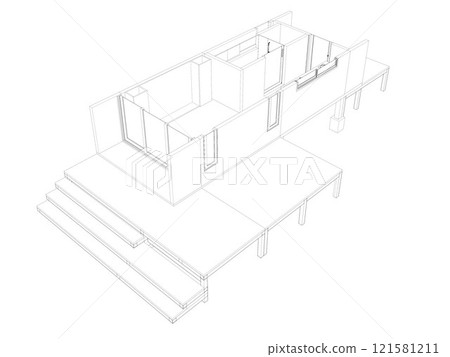3D illustration of building project 3D illustration of building project 121581211