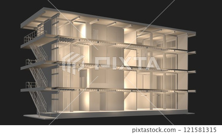 3D illustration of building structure 3D illustration of building structure 121581315