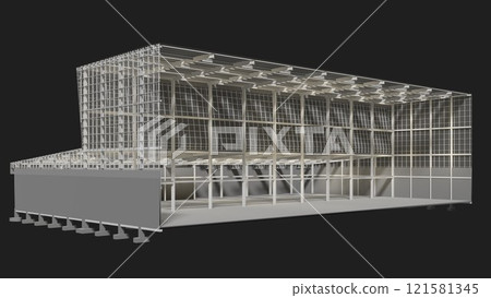 3D illustration of building structure 121581345