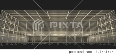 3D illustration of building structure 121581347