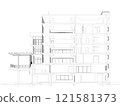 3D illustration of building structure 121581373