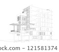 3D illustration of building structure 121581374