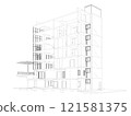 3D illustration of building structure 121581375