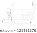 3D illustration of building structure 121581376