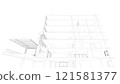 3D illustration of building structure 121581377