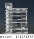 3D illustration of building structure 121581378