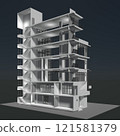 3D illustration of building structure 121581379