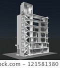 3D illustration of building structure 121581380