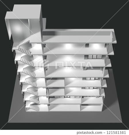 3D illustration of building structure 121581381