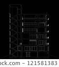 3D illustration of building structure 121581383