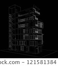 3D illustration of building structure 121581384