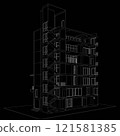 3D illustration of building structure 121581385