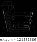 3D illustration of building structure 121581386
