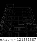 3D illustration of building structure 121581387