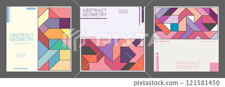 Abstract geometric pattern. Modern background of geometric shapes. Poster template, cover, flyers, idea for interior design or print 121581450