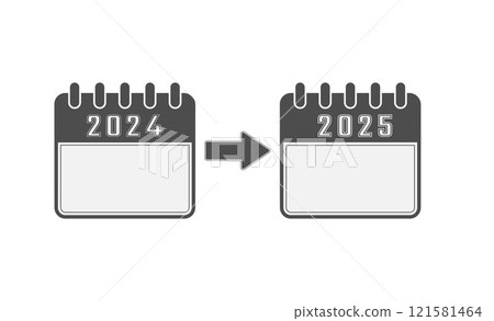 Transition from 2024 to 2025. Vector for websites, applications and creative design Transition from 2024 to 2025. Vector for websites, applications and creative design 121581464