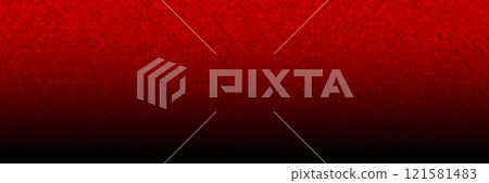 Abstract geometric banner with circles of different sizes. Gradient background in red halftones 121581483
