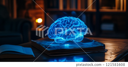 3D全息影像的大脑器官图片 121581608