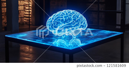 3D全息影像的大脑器官图片 121581609