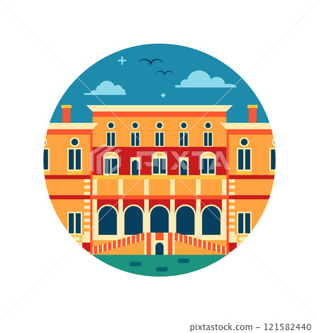 Borghese Gallery Building in Flat Design 121582440