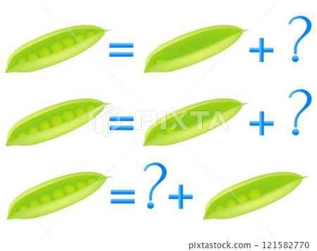 Educational games for children, on the composition of the seven, example with peas. 121582770