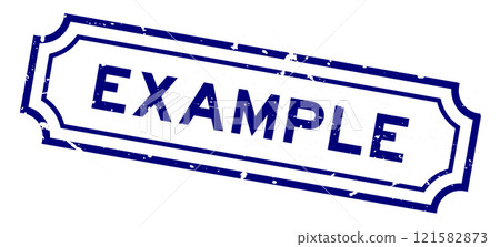 Grunge blue example word square rubber stamp on white background Grunge blue example word square rubber stamp on white background 121582873