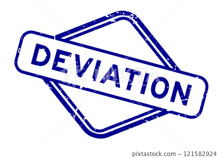 Grunge blue deviation word rubber seal stamp on white background 121582924