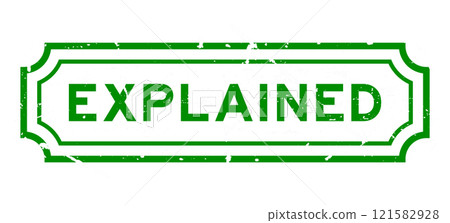 Grunge green explained word rubber seal stamp on white background 121582928