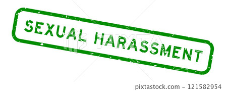 Grunge green sexual harassment word square rubber seal stamp on white background Grunge green sexual harassment word square rubber seal stamp on white background 121582954