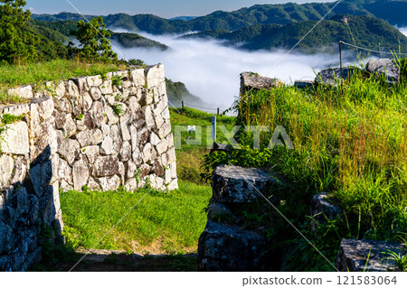 [Japan's 100 Famous Castles] Tsuwano Castle on an autumn morning: Sanjukkendai Toguchi stone wall and sea of clouds 3, Tsuwano Town, Kashima Prefecture 121583064