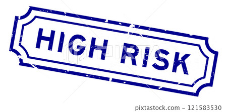 Grunge blue high risk word rubber seal stamp on white background Grunge blue high risk word rubber seal stamp on white background 121583530