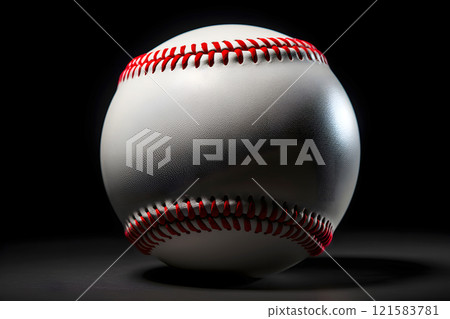 Baseball on a table with a dark background. equipment and sports item Baseball on a table with a dark background. equipment and sports item 121583781