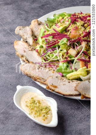 Grilled Chicken with Mixed Greens Salad Grilled Chicken with Mixed Greens Salad 121583860