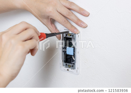 New light switch plate installation 121583936