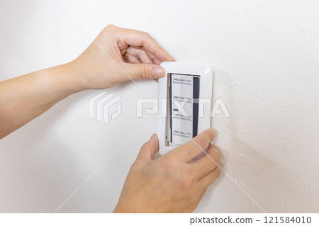 New light switch plate installation 121584010