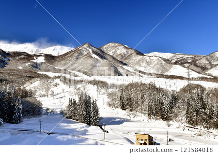 從櫂池全景橋（長野縣小谷村）看白馬櫂池避暑山莊週邊景色[2024.12] 121584018