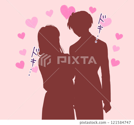 一個男人和一個女人擁抱在一起,愛,興奮,皮影 一個男人和一個女人擁抱在一起,愛,興奮,皮影 121584747