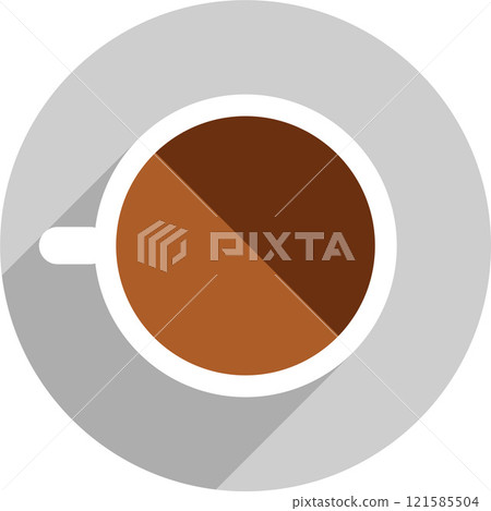 Coffee Cups Top View Vector. Breakfast Beverage. Eps 10. Cup of coffee top view. Espresso coffee in white Cup. flat style Coffee Cups Top View Vector. Breakfast Beverage. Eps 10. Cup of coffee top view. Espresso coffee in white Cup. flat style 121585504