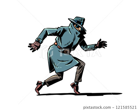 Personal data security issues. The scammer and the criminal escapes. The secret agent detective sneaks away. Personal data security issues. The scammer and the criminal escapes. The secret agent detective sneaks away. 121585521