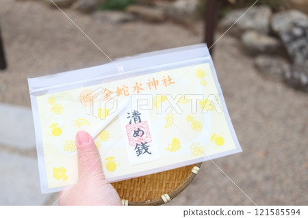 Experience washing coins at Kanahebisui Shrine 121585594