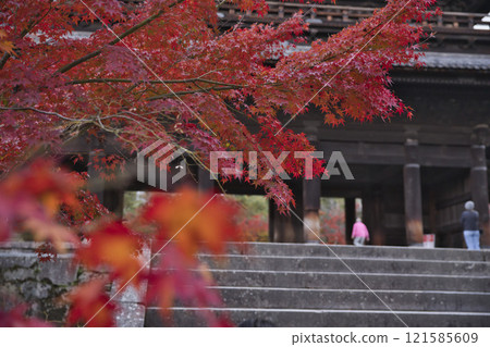Nanzenji Temple: View of the mountain gate and autumn leaves from the grounds 27 Nanzenji Temple: View of the mountain gate and autumn leaves from the grounds 27 121585609