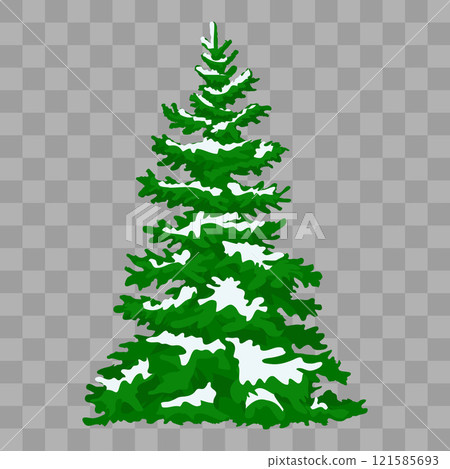 Realistic fir tree in snow. Fluffy pine. Eps 10. Spruce covered with snow. Winter snow-covered tree. Green fir Realistic fir tree in snow. Fluffy pine. Eps 10. Spruce covered with snow. Winter snow-covered tree. Green fir 121585693