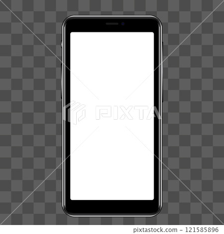 smartphones isolated. Mobile smart phone with blank screen. Cell phone mockup design. Vector illustration. Eps 10 121585896