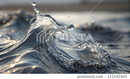 Close up view of water surface and water splashes 121585945
