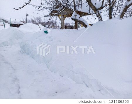 Problem of removing huge amounts of snow during extreme winter snowfall. The need to transport excess precipitation in order to maintain the normal state of passability of paths, passages, sidewalks Problem of removing huge amounts of snow during extreme winter snowfall. The need to transport excess precipitation in order to maintain the normal state of passability of paths, passages, sidewalks 121586203